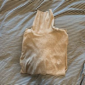 Beige Ribbed Everlane turtleneck